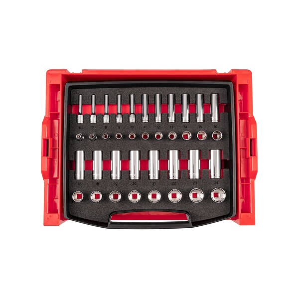 Tekton 3/8 Inch Drive 12-Point Socket Set with Open Top Drawer and Rack, 38-Piece 6-24 mm OLB94308 - main